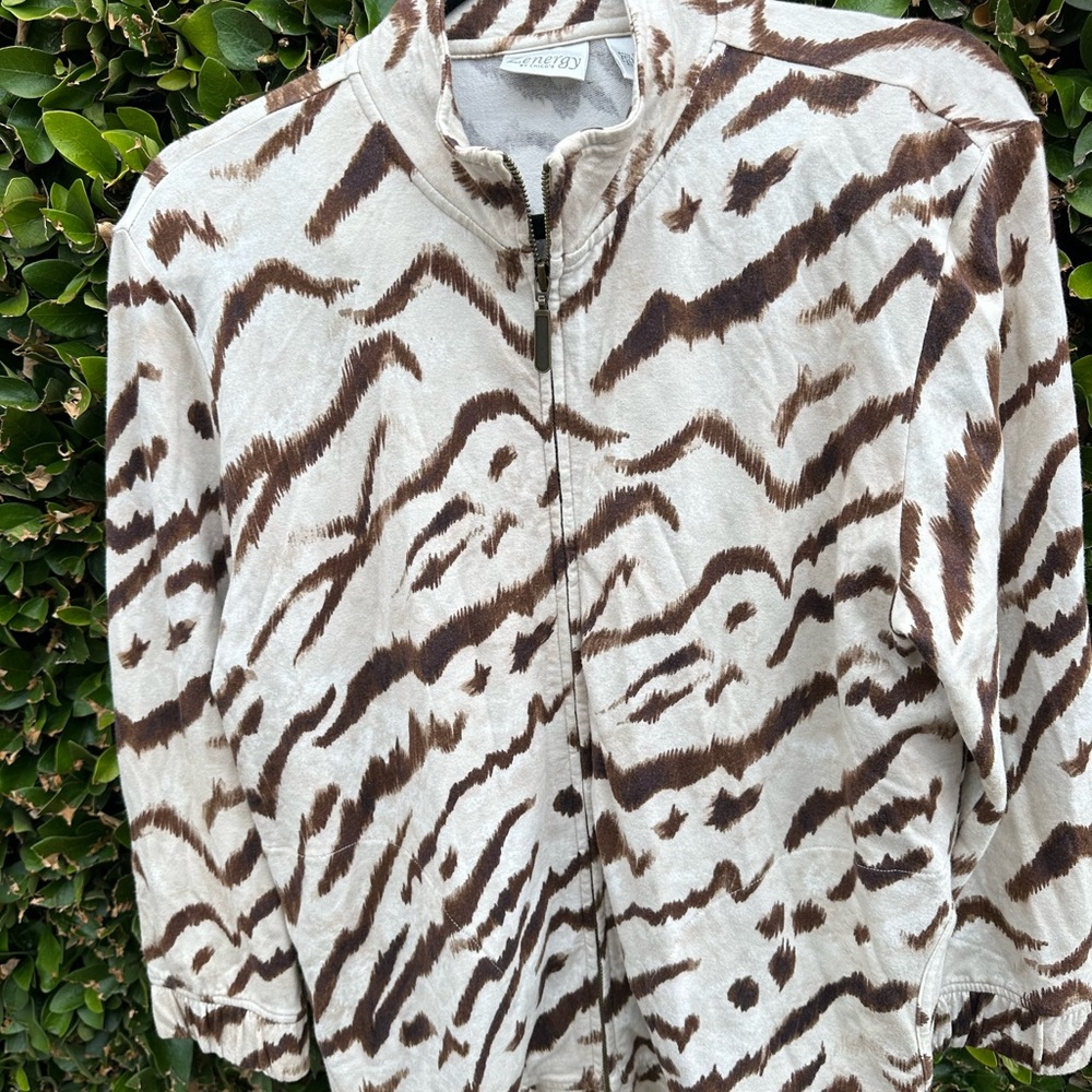 Zenergy by Chicos zipper Print sweater